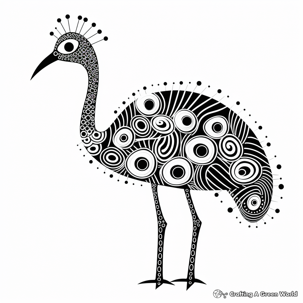 Wonderfully Abstract Ostrich Coloring Sheets 4
