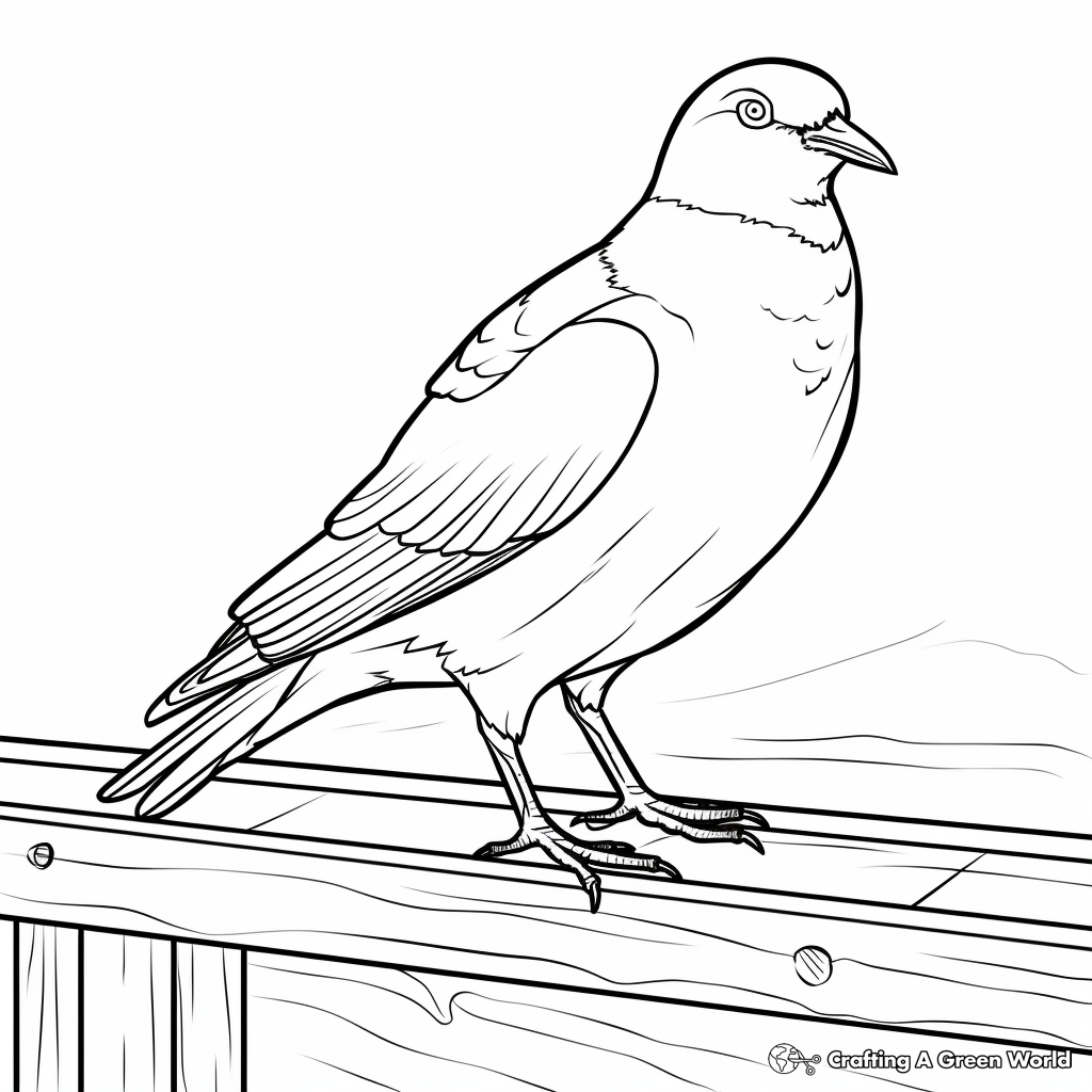 Wood Pigeon Coloring Pages for Kids 2