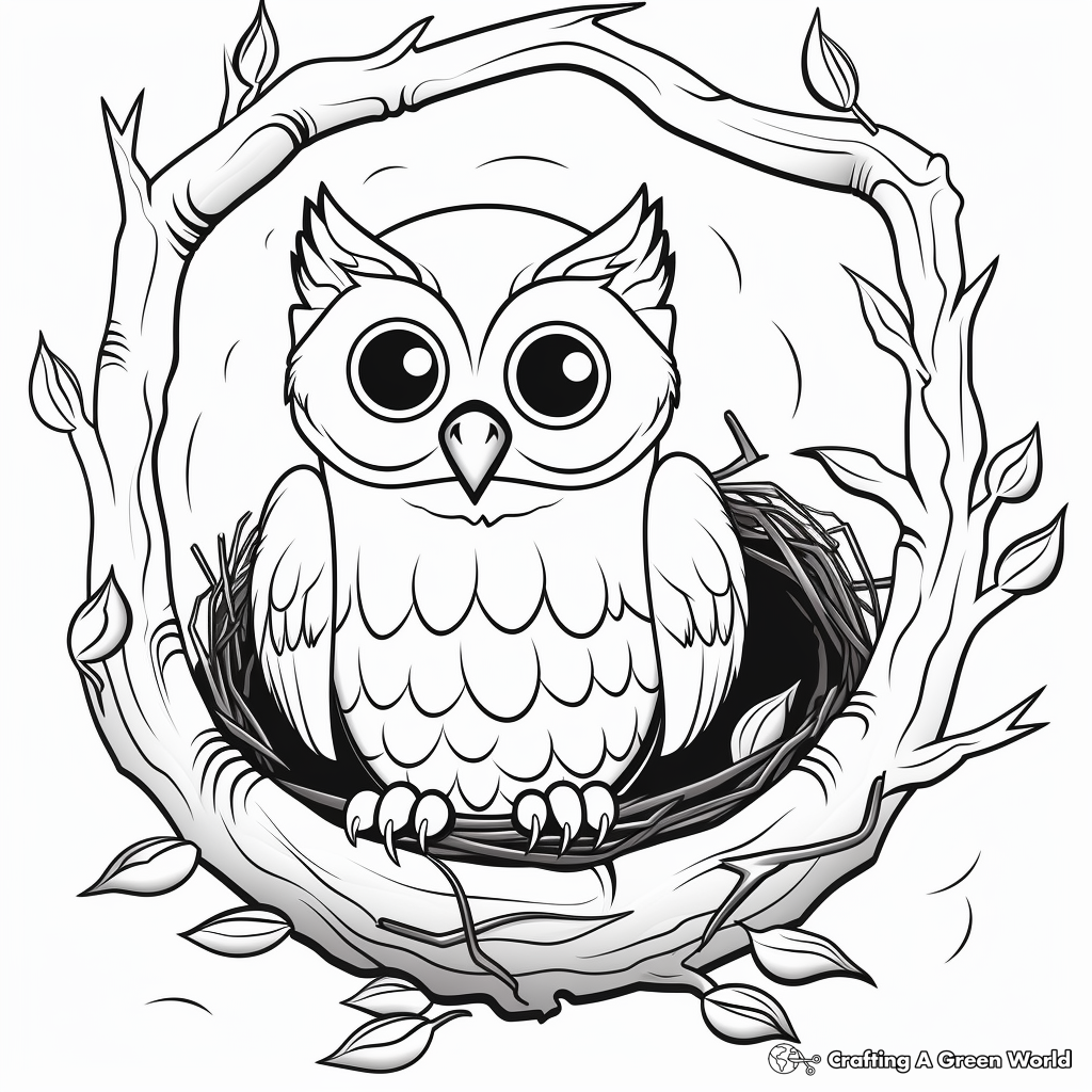 Woodsy Owl Nest Coloring Pages 1
