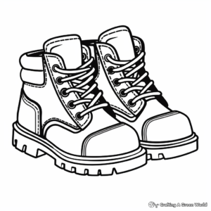 Work Boot Coloring Pages for Kids 1