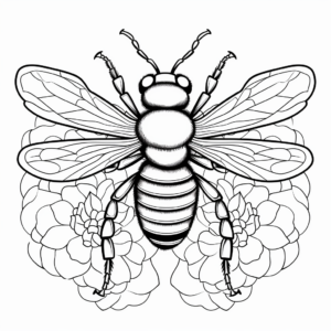 Worker Bee and Honeycomb Coloring Pages for Adults 4