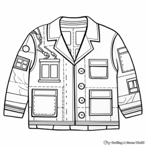 Workers Jacket: Construction Scene Coloring Pages 2