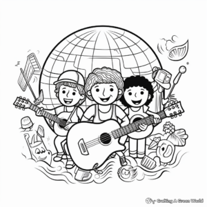 World Music Day Coloring Pages 3