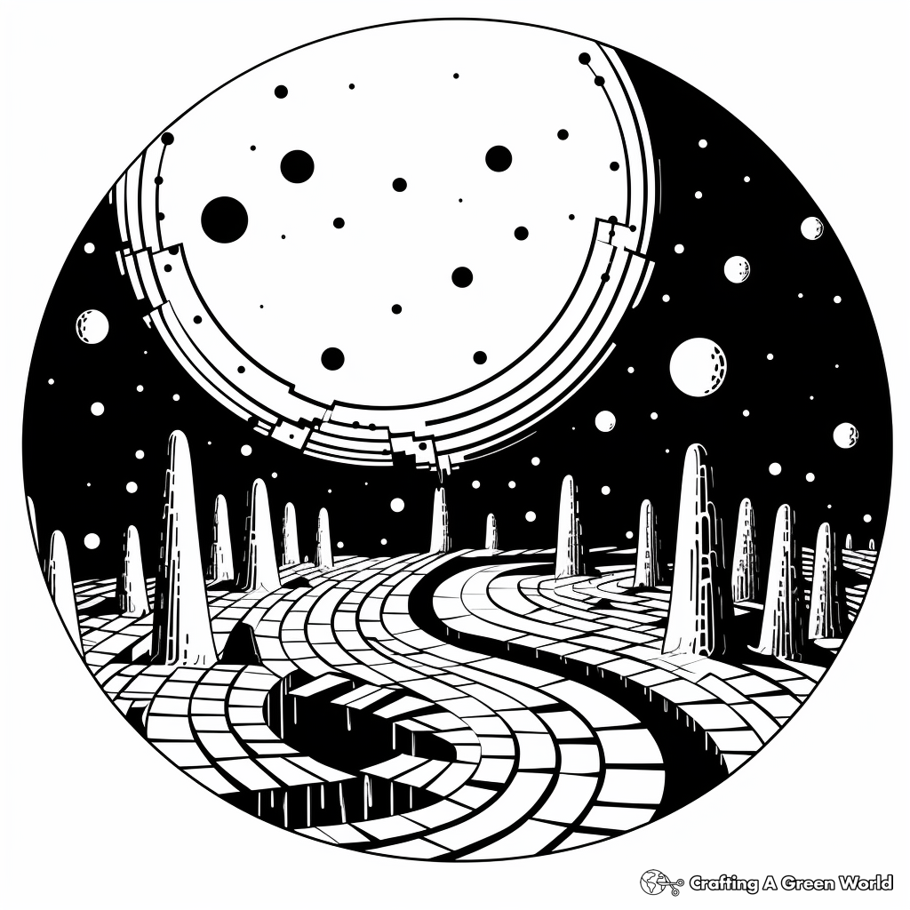 Wormhole or Black Hole? Space Phenomena Coloring Pages 4