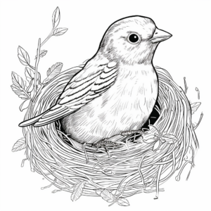 Woven Oriole Nest Coloring Page 3