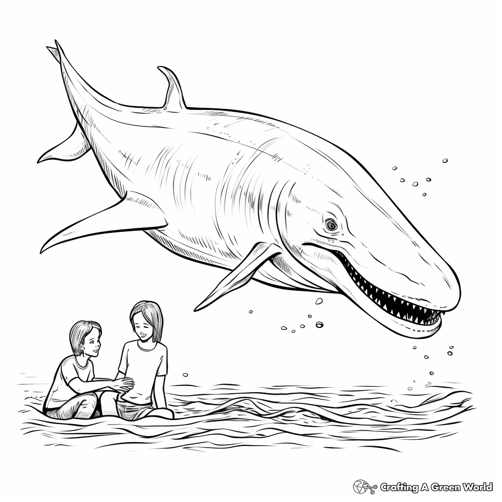Young Blue Whale and Mother Coloring Pages 3