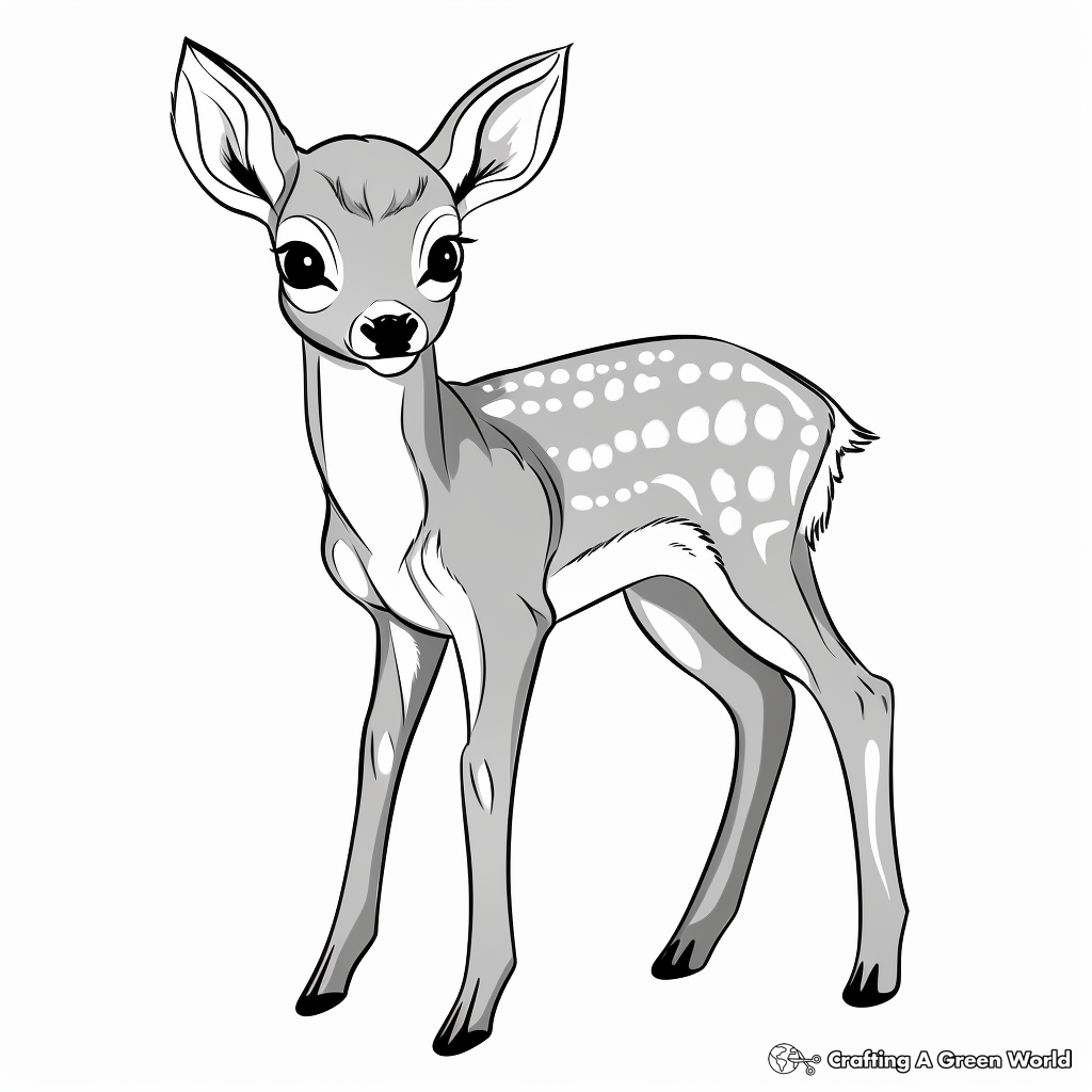 Young Fawn Coloring Pages for Children 1