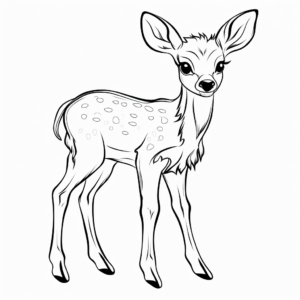 Young Fawn Coloring Pages for Children 2