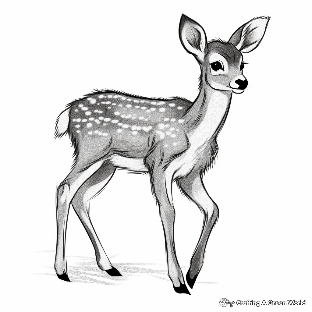 Young Fawn Coloring Pages for Children 3