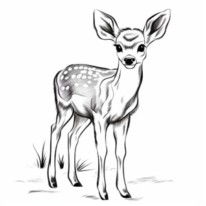 Young Fawn Coloring Pages for Children 4