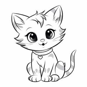 Young Kitten Coloring Pages for Kids 2