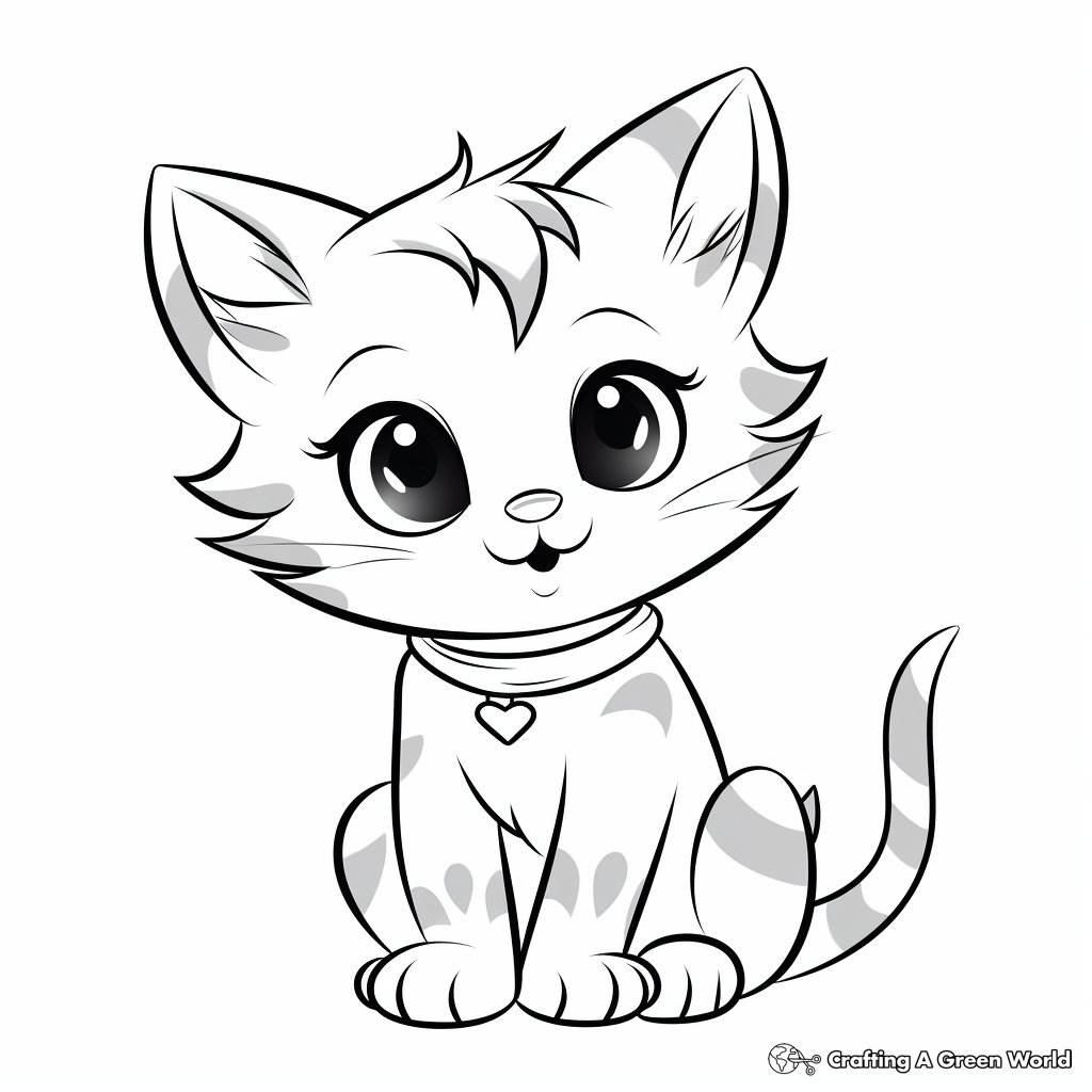 Young Kitten Coloring Pages for Kids 2
