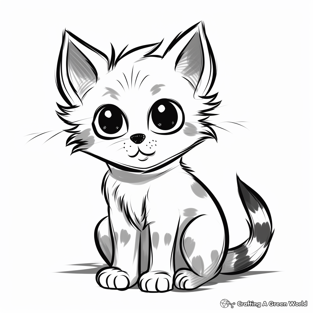 Young Kitten Coloring Pages for Kids 3