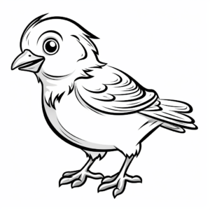 Young Sparrow Chick Coloring Pages for Children 2