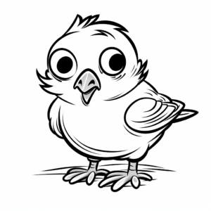 Young Sparrow Chick Coloring Pages for Children 4