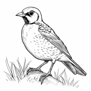 Young Western Meadowlark Coloring Pages 4