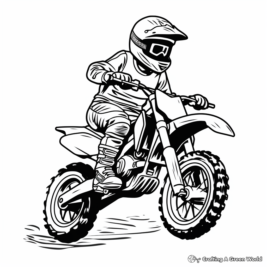 Youth Dirt Bike Coloring Pages for Children 2