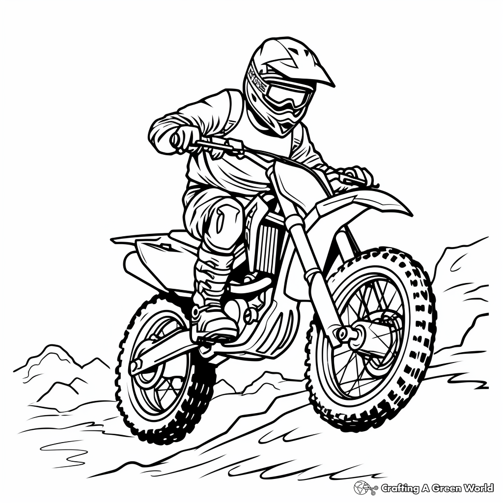 Youth Dirt Bike Coloring Pages for Children 3