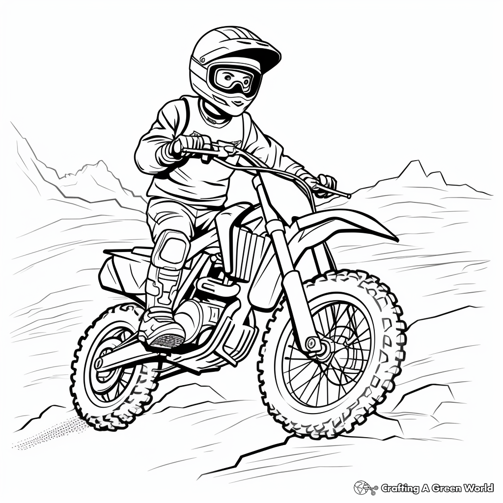 Youth Dirt Bike Coloring Pages for Children 4