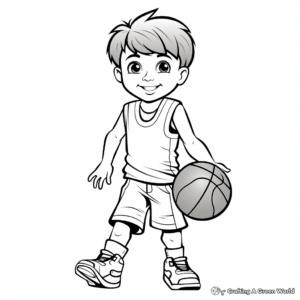 Youth School Team Basketball Coloring Sheets 3