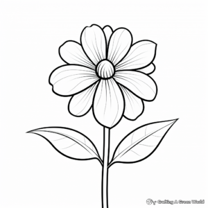 Youthful Zinnia Bud Coloring Pages for Children 1