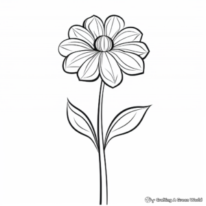 Youthful Zinnia Bud Coloring Pages for Children 4