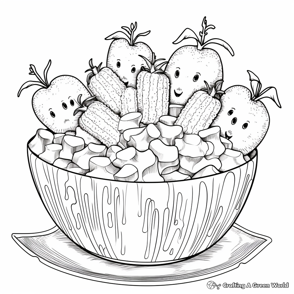 Yummy Vegan Mac and Cheese Coloring Pages 4
