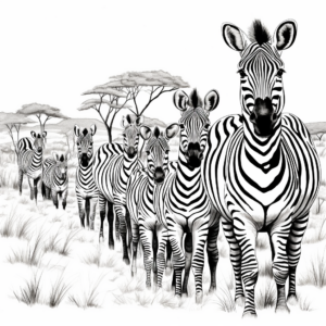 Zebra Herd Coloring Pages for All Ages 1