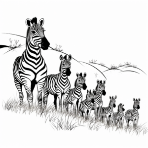 Zebra Herd Coloring Pages for All Ages 2