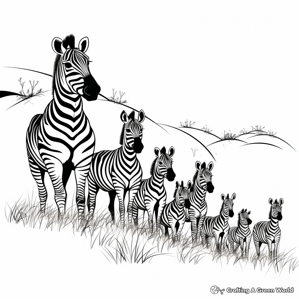 Zebra Herd Coloring Pages for All Ages 2