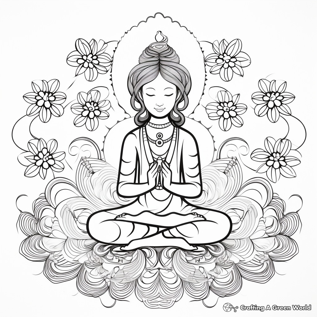 Zen Art Chakra Coloring Pages for Stress Relief 3