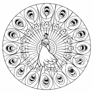 Zen Art Peacock Mandala Coloring Pages 1