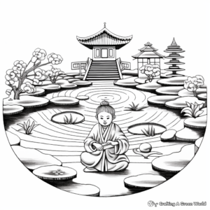 Zen Garden Coloring Pages for Meditation 4
