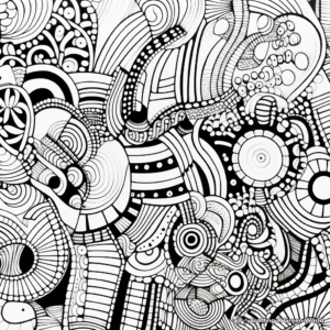 Zentangle-Inspired Abstract Coloring Pages 1