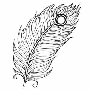 Zentangle Peacock Feather Coloring Pages for Relaxation 2