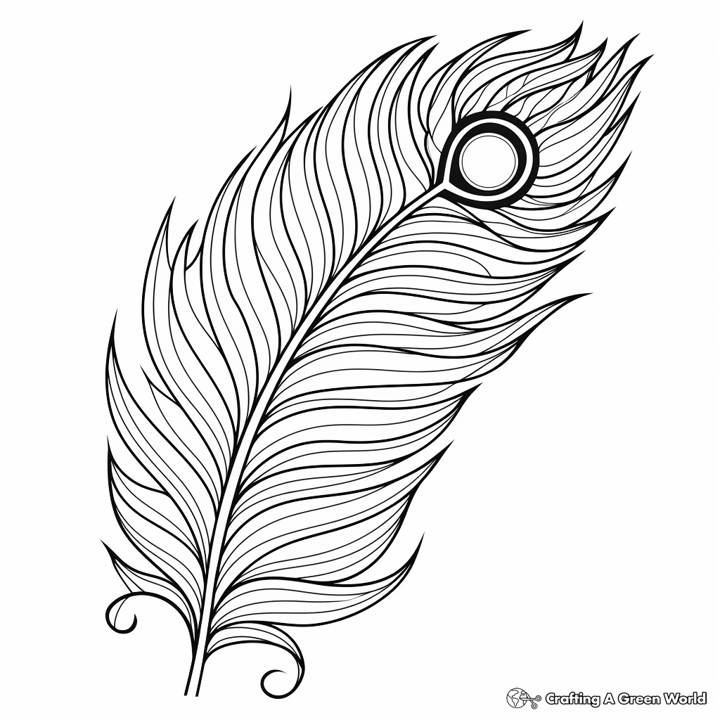 Zentangle Peacock Feather Coloring Pages for Relaxation 2