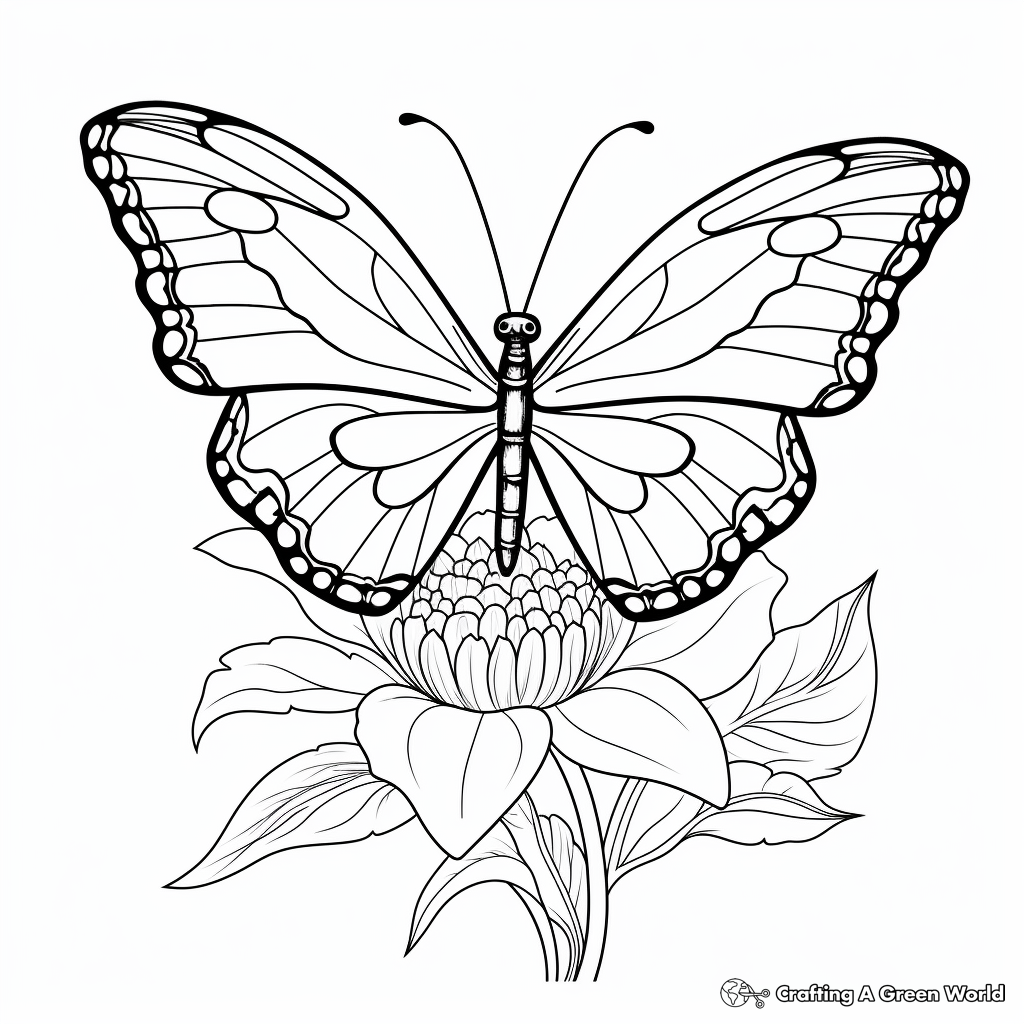 Zinnia Butterfly Garden Coloring Pages 1