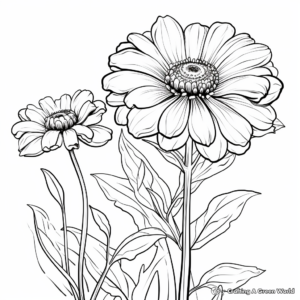Zinnia in the Wild: Meadow-Scene Coloring Pages 3