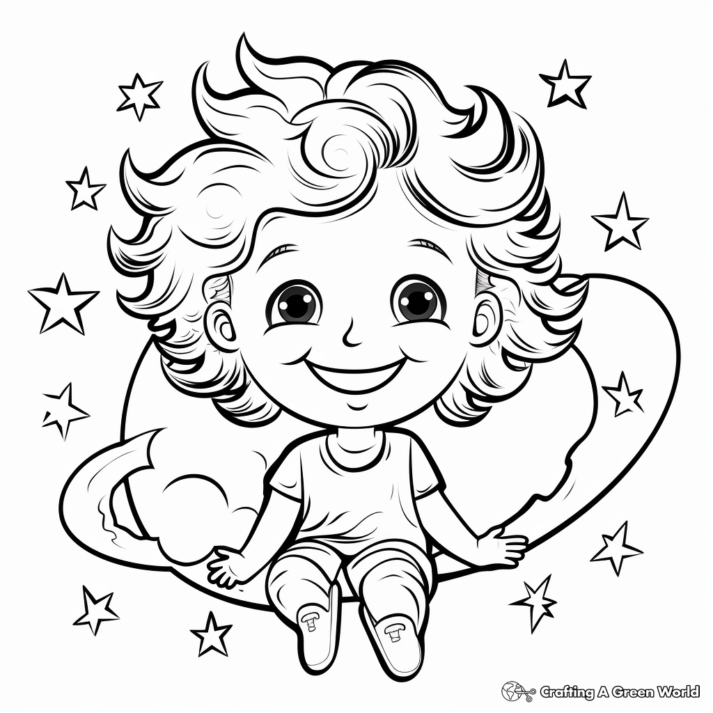 Zodiac Sun and Moon Signs Coloring Pages 2