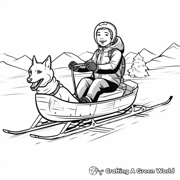 Arctic Sled Dog Coloring Pages 1